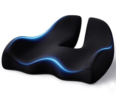 Подушка для сидіння Benazcap для полегшення болю, ергономічна U-подібна форма для офісного крісла, автокрісла, геймерського крісла, інвалідного візка, чорна