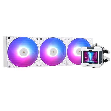 Водяне охолодження CPU TR HW 360 Weiß ARGB з IPS LCD екраном 320x240 для AM4/AM5/Intel LGA1700, магнітний дисплей 2.4