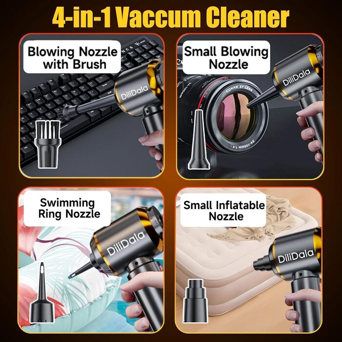 Бездротовий ручний пилосос DiliDala, 25000 Па, акумуляторний, 3 швидкості, для авто, кухні, дивана, офісу