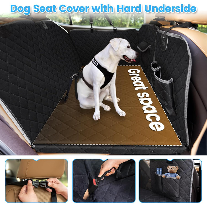 Водонепроникний захист для заднього сидіння авто: килимок для собак з боковими бар'єрами та віконцем, універсальний, анти-царапин, захист сидіння