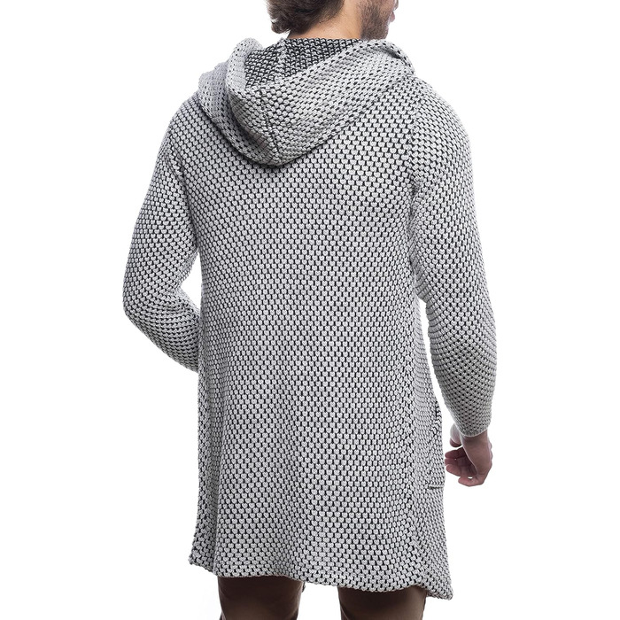 Чоловічий кардиган Carisma з капюшоном, довгий, сірий, розмір L