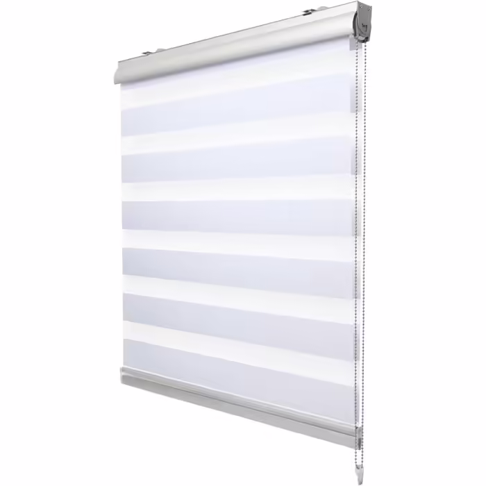 Sol Royal Cassette Double Roller Blind SolDecor DK9 Duo Roller Blind Clamp-on System Premium Vario Roller Blind with Clamp Carrier and Extra Wide Stripes - White (W90 x H160 cm)