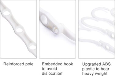 10 шт. Кліпса для одягу HOUSE DAY – органайзер для шафи, економія місця, антиковзаючі, стабільні, 23.5 см (білі)