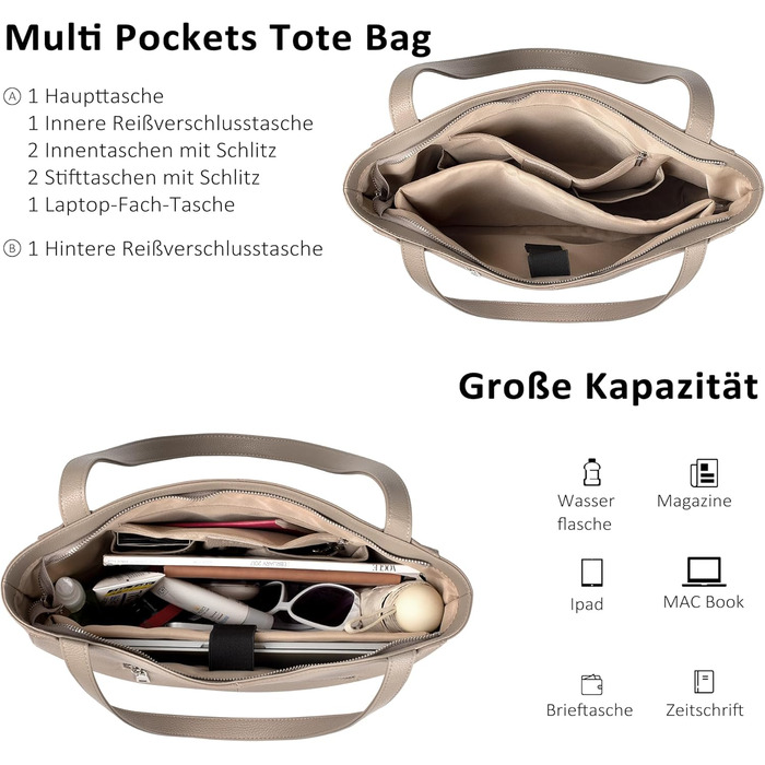 Сумка жіноча шкіряна befen Grande Shopper з відділенням для ноутбука 14