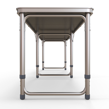 Outsunny Folding Camping Table - Lightweight, Adjustable Height, Aluminum Frame, 240 x 60 x 54/62/70 cm, Black