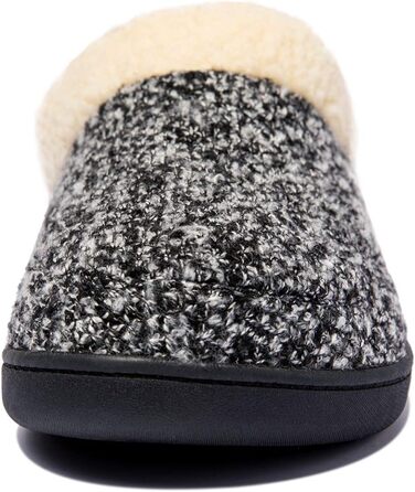 Тапочки халатні NewDenBer для дому, чоловічі та жіночі, з піною-пам'яттю, теплі, зручні, зимові, з антиковзкою гумовою підошвою (39/40 EU, 23, чорний/сірий)