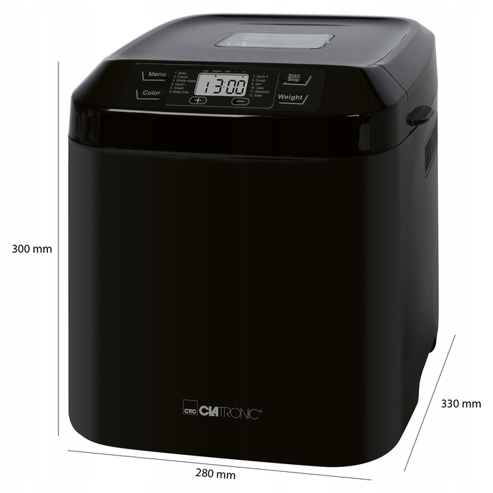 Хлібопічка Clatronic BBA 3774, чорна, 550 Вт