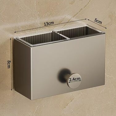 Adhesive Toothbrush Holder, No Drilling Required, Wall Mount, Bathroom Shelf, Organizer, Waterproof, Bathroom Storage Rack for Bathroom, Kitchen (2 Pack)