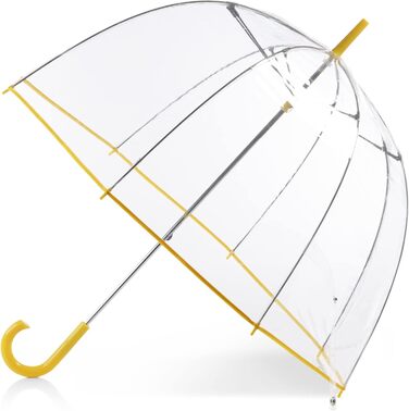 Totes Transparent Rain Umbrella with White and Black Dots - One Size (Lemonade)
