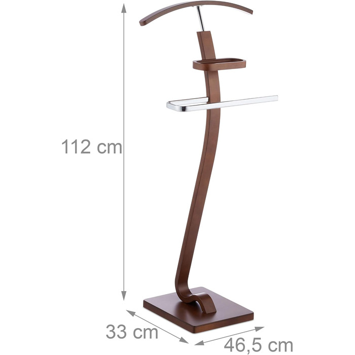Стійка для одягу Relaxdays HBT 112 x 46,5 x 33 см, дерево, коричнева