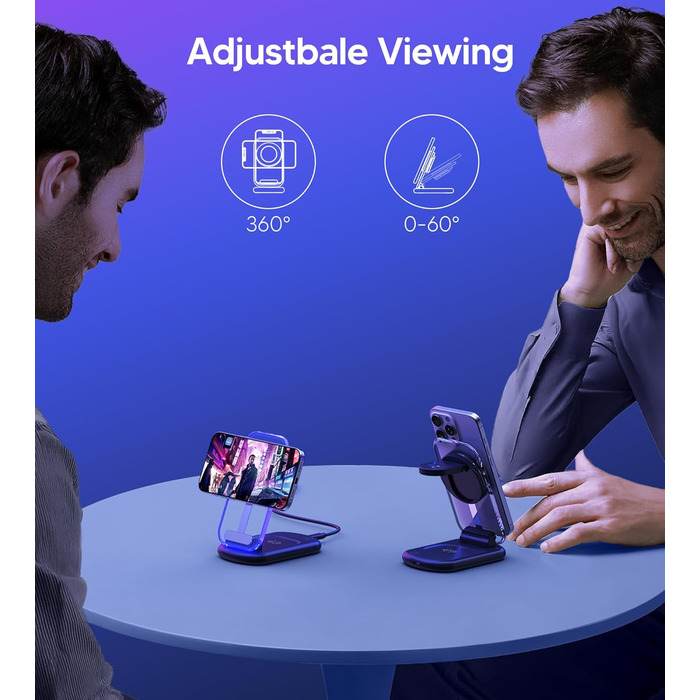 Бездротова зарядка MagSafe 3-в-1 для iPhone, Apple Watch та AirPods, сумісна з iPhone 16/15/14/13/12 Plus/Pro Max