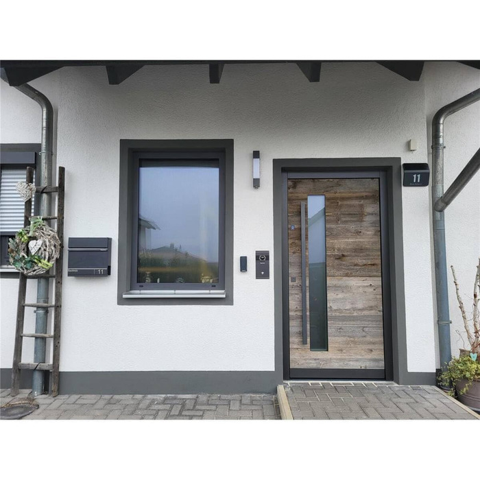 Поштова скринька Metzler Anthrazit RAL 7016 з газетницею та номерним знаком - персоналізована лазерним гравіюванням | Сучасна водонепроникна та стійка до іржі поштова скринька Hermann (Db703)