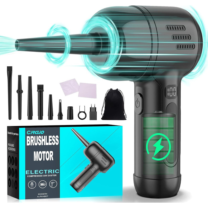 Бездротовий пилосос для клавіатури ULTRONICS X3 Gang-165000 PRM з компресованою повітрям, акумулятор 10400mAh, Type-C, для ноутбуків, електроніки та дому