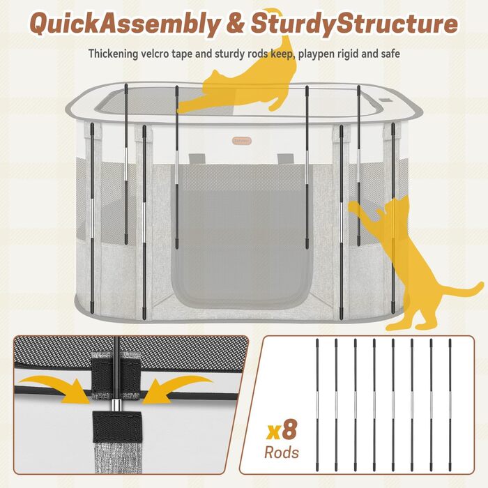 Клітка-манеж для тварин, розкладний загон для кошенят та цуценят, клітка для собак, манеж для цуценят для дому, переносна клітка з сумкою, намет, для відпочинку на природі, кемпінг, розмір L (СІРИЙ, розмір S:)
