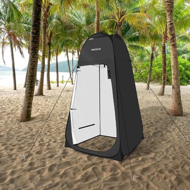 Намет для душу Pop Up, 190x120x120 см, для кемпінгу та відпочинку на природі, 1 особа, 3-секційний, чорний