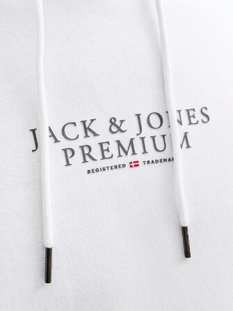 Чоловічий білий худі з капюшоном та логотипом JACK & JONES, розмір M