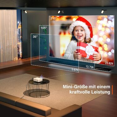 Портативний відеопроектор Mini Beamer VOPLLS A-16000L Full HD 1080P з зумом 50% для телефону, планшета, ноутбука, ПК, TV-Box