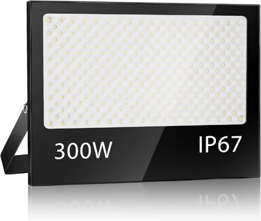 200W LED Floodlight Outdoor, 20000LM LED Spotlight, 7000K Cold White Spotlight, IP67 Waterproof Floodlight, for Backyard, Courtyards, Garage, Hallway, Garden (300W-1PC)