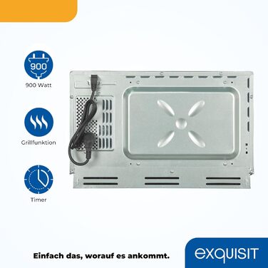 Вбудована мікрохвильова піч Exquisit EMW25-G-020 біла з грилем, сенсорне управління, таймер, швидкий старт