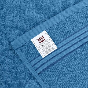 Набір м'яких махрових рушників для обличчя та тіла Utopia Towels, 100% бавовна, 30x30 см, сіро-блакитний, 12 шт.