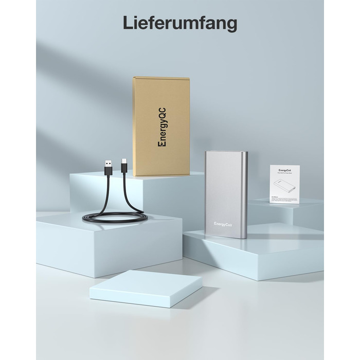 Power Bank Pilot 4GS 12000mAh - Портативний зарядний пристрій для iPhone, Samsung, Huawei та інших пристроїв (Сріблястий)