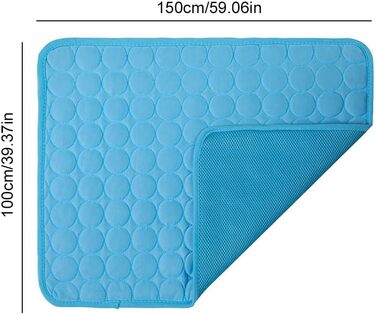 Килимок охолоджуючий для собак 150x100 см, самоохолоджуючий, для собак та котів, блакитний, літо, XXL