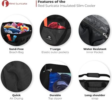 Red Suricata Large Mesh Beach Bag - Beach Bags and Shopping Bags (Black / Black)