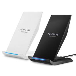 Бездротовий зарядний пристрій NANAMI 2 в 1, 15W Qi, з підставкою для телефону, для Samsung Galaxy S26/S25/S24/S23/S22 Ultra, iPhone 17/16/15/14/13/12, Чорний та Білий