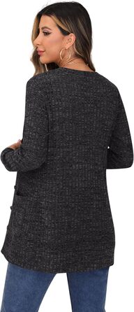 Жіночий трикотажний кардиган GRECERELLE з довгими рукавами, V-подібний виріз, з кишенями та ґудзиками, м'який, елегантний, сірий, осінь