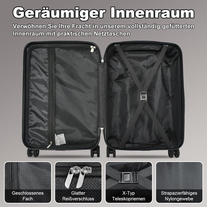 Набір валіз Joyway 6шт: велика, середня, маленька, сумка, косметичка, TSA-замок, зелений/чорний