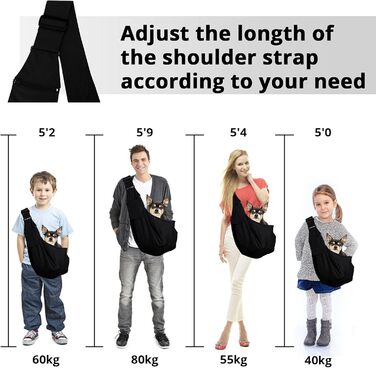 Чорна переносна сумка для собак та інших домашніх тварин, регульована, дихаюча, для прогулянок та активного відпочинку