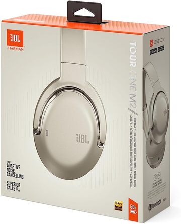 JBL Tour One M2 – Бездротові навушники Over-Ear з активним шумозаглушенням – Bluetooth, Champagne, до 40 годин роботи від акумулятора