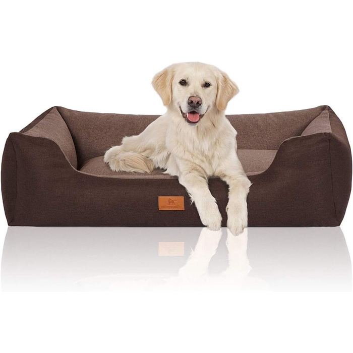 Knuffelwuff 14096-006 Dog Bed, Dog Basket, Dog Sofa, Dog Cushion, Dog Basket Cover Washable Tunnel XL Brown-Potatoe