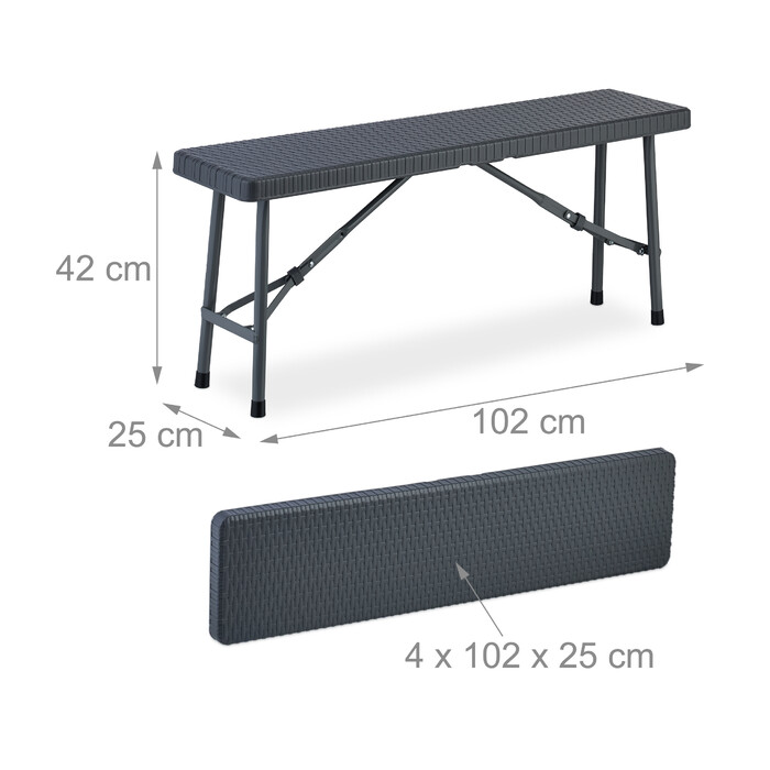 Relaxdays 2-Piece Beer Bench, 102 cm