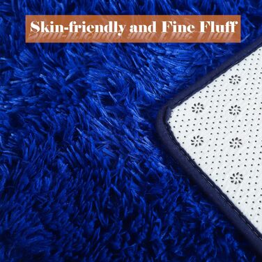 Килим для вітальні Gsogcax 120x160 см, пухнастий, з антиковзаючою основою, супер м'який, великий, для дому, сучасний декор, килим на підлогу (Темно-синій, 180x270 см)