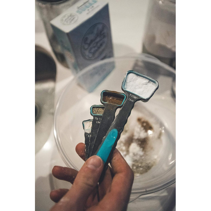 Collapsible measuring cups and spoons, portable, food-grade silicone for liquid and dry measuring, measuring cups for kids, dog food size S blue