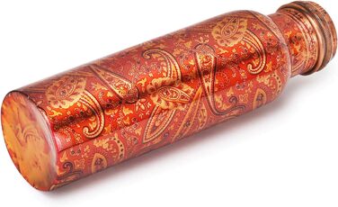 Zap Impex Copper Water Bottle for Ayurvedic Benefits, Rajasthani Print Design, Travelers Water Pitcher Bottle, Joint Free, 900ml