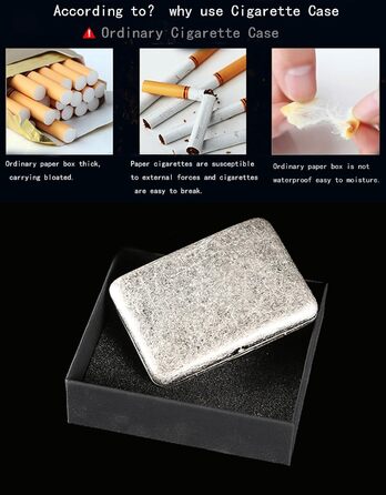 Високоякісне металеве тютюнотримач з нержавіючої сталі, срібного кольору, вміщує 16 сигарет (з фірмовою подарунковою коробкою)