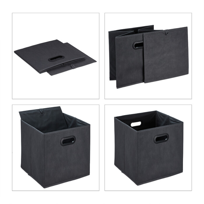 Relaxdays Storage Boxes Set of 4 in Anthracite