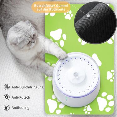 Підкладка під годівницю для котів JanYoo 50x35 см, водовідштовхувальна, антиковзаюча, сіра