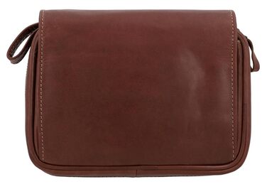 Gusti Pipe Pouch Leather - Rupert for 4 pipes, extra tobacco compartment, interior made of natural rubber, brown leather