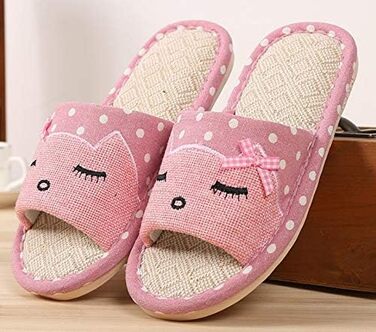 Тапочки дитячі халатні AioTio, халатні, японський стиль, рожеві, з мультфільмом, антиковзаючі, теплі, подарунок (38/39 EU)