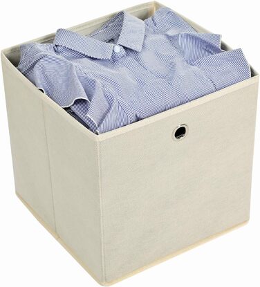SONGMICS Storage Box, 6 Pack, Folding Box, Foldable Organizer, with Finger Hole, 30 x 30 x 30 cm, RFB02H-3 (Grey+ Black+ Beige)