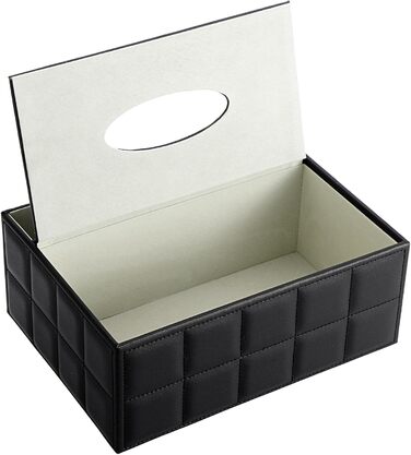 Скріпка для серветок з PU-шкіри, прямокутна, органайзер для столу з 3 відділеннями, для пультів дистанційного керування (чорний)