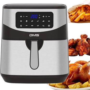 Фритюрниця DMS XXXL 7 літрів: фритюрниця, духовка, гриль, Cooker, без олії, 10 програм, цифровий дисплей, 1800 Вт, таймер, HF-7S