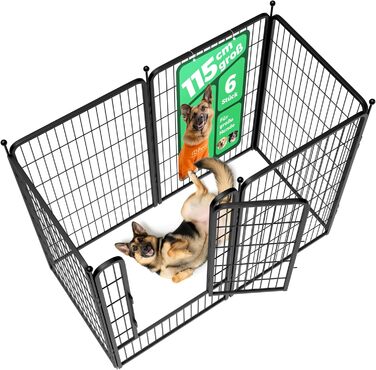 Вигул для цуценят FXW Rollick: для двору, кемпінгу, маленьких та середніх собак | 115 см, 6 панелей