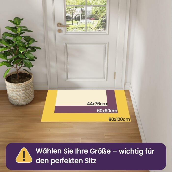 Килимок для дому DEXI 44 x 76 см, антиковзаюча, миється, поглинаючий, для входу та коридору, бежевий