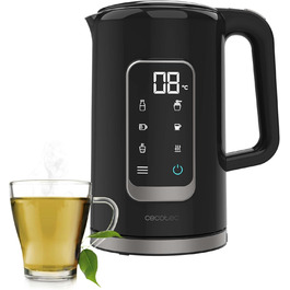 Cecotec Thermosense 500 Touch Electric Kettle - 1.7L, Stainless Steel, 5 Temperature Settings, Touchscreen, 360° Swivel Base