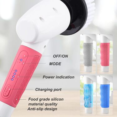 Електричний дрібний шкребок для чищення, щітка для дому, 400 об/хв, 8 змінних насадок, 90 хвилин роботи, 3 регульовані розміри, 2 регульовані швидкості для ванної кімнати Pro