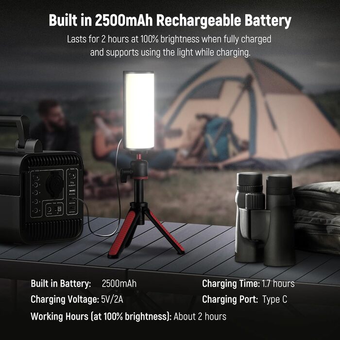 NEEWER світловий стержень з магнітним основанням та штативом, RGB LED відеоліхтар, 2500mAh, 2500-8500K, для фото- та відеозйомки, TL96RGB